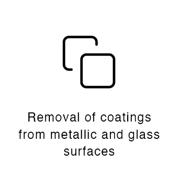 removal of coatings from metallic and glass surfaces