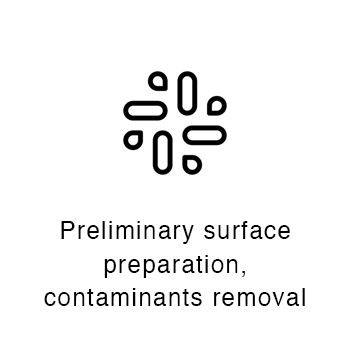 preliminary surface preparation/contaminants removal