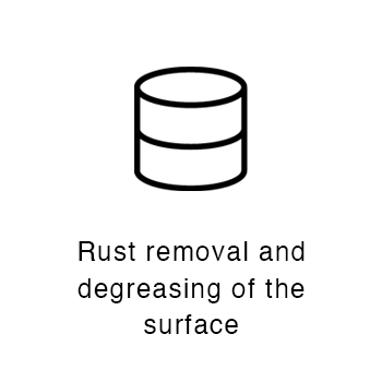 rust removal and degreasing of the surface